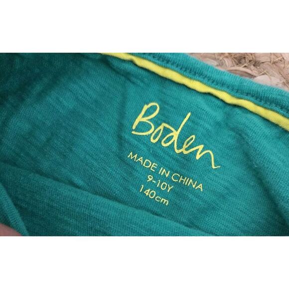 MiniBoden Sz 9-10 Charlie Rainbow Pom Jersey Dress Holiday Christmas Green Dress - Picture 3 of 3